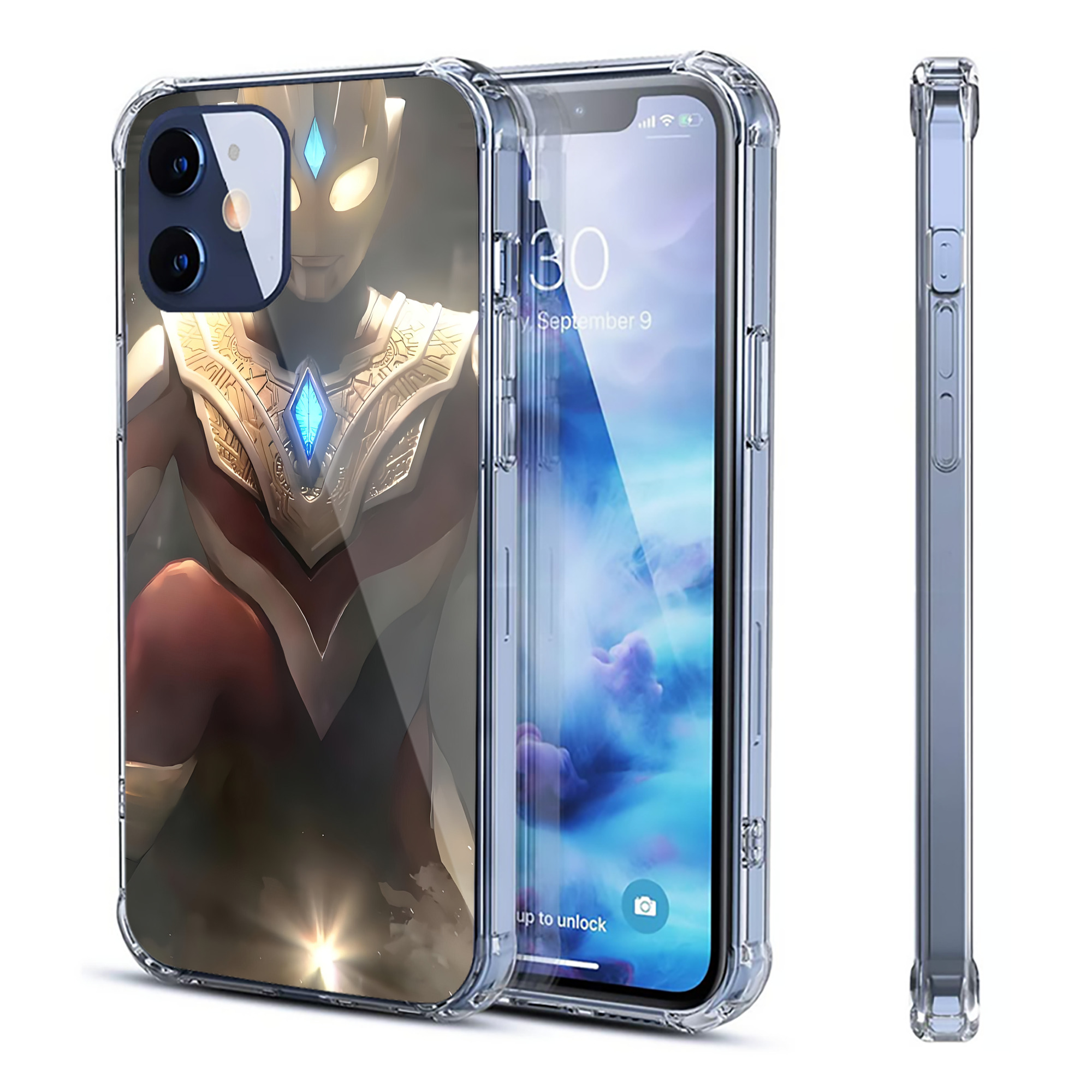 （画像用） ウルトラマン Ultraman 【iPhone 12シリーズ対応】透明スマホケース（クリアソフトケース）